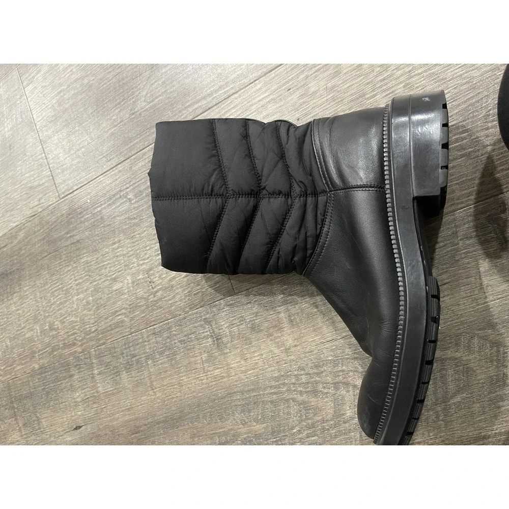 $650 AQUATALIA LORI Quilted LEATHER BOOTs‎ WATERPROOF Mid Calf Zip SZ 8
